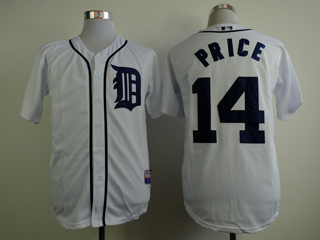 Men Detroit Tigers #14 Price White MLB Jerseys1